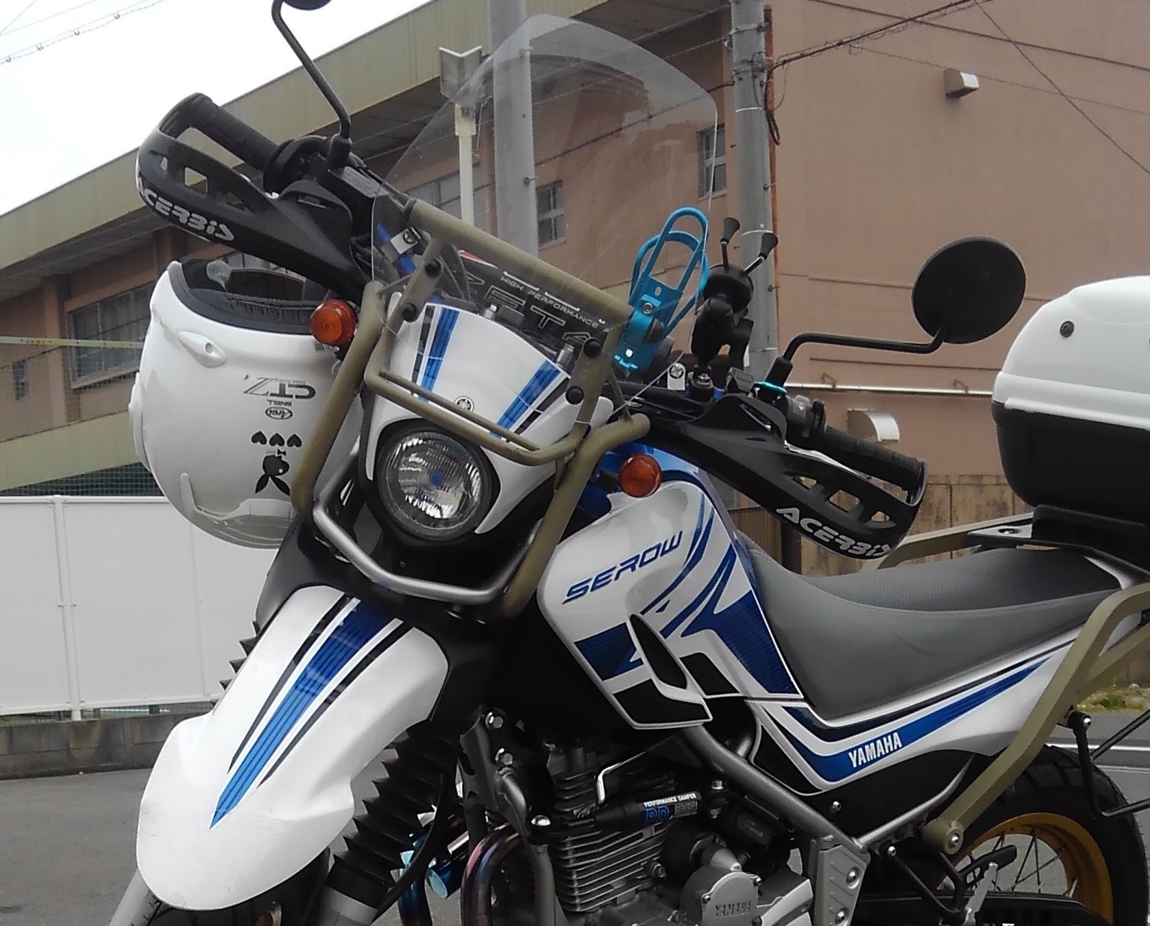 セロー250にアチェルビス X-FACTORY ハンドガードを付けて